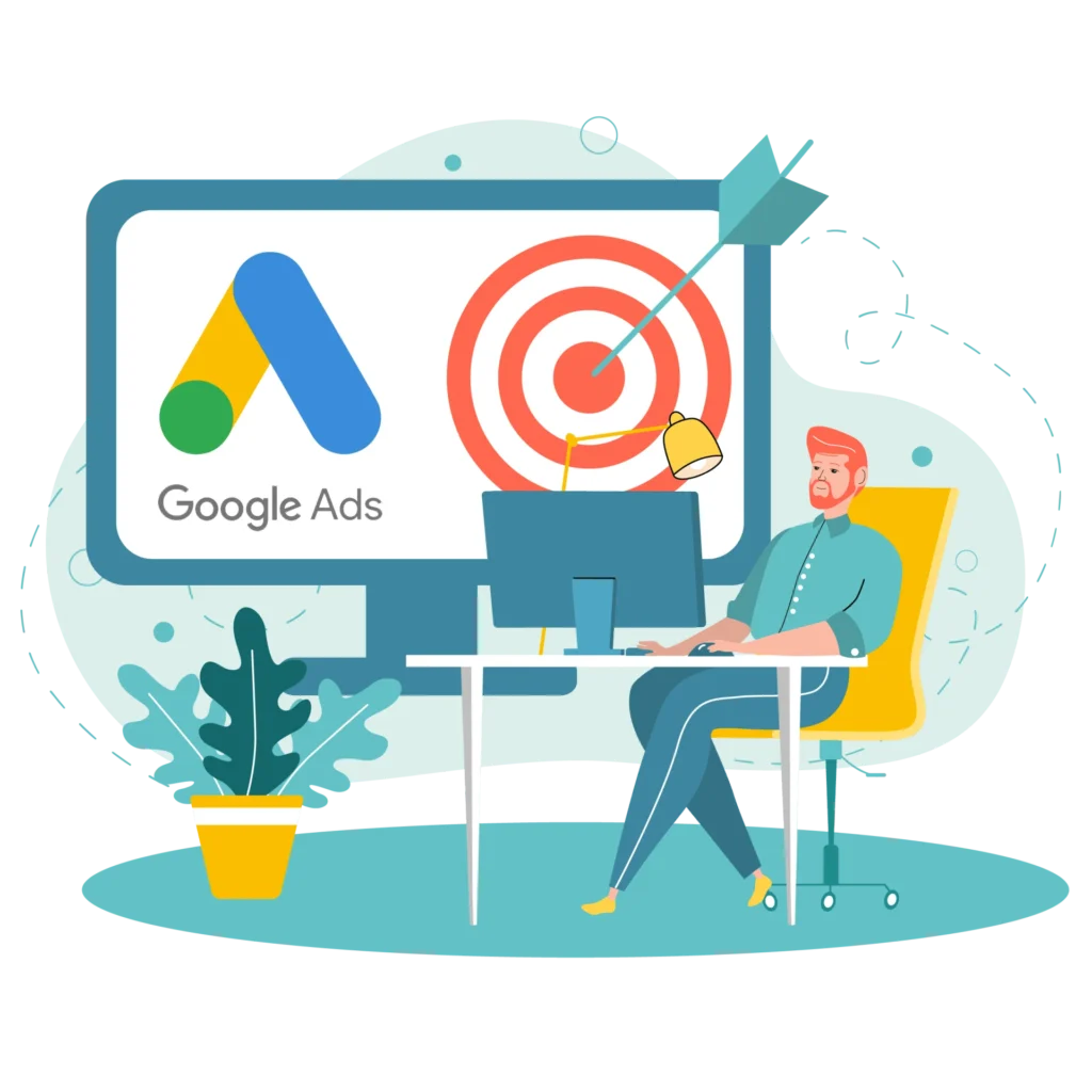 Google Ads services tracking clicks, conversions, and ROI for better campaign performance